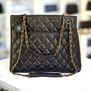 Chanel Black Quilted Leather Chain Bag